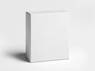 Foto op Canvas White Cardboard box template isolated on white background. AI generative © Wirestock