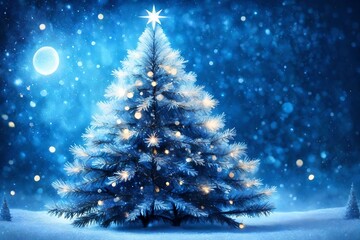 christmas tree in snow