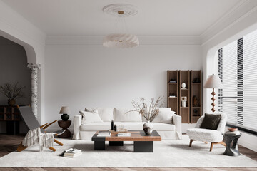 Interior Living Room Wall Mockup