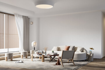 Interior Living Room Wall Mockup