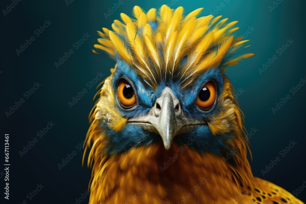 Aufkleber a detailed close-up image of a bird of prey. this picture captures the intricate features and intens
