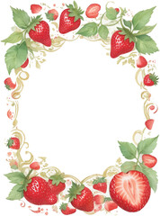  Strawberry border frame for invitation card
