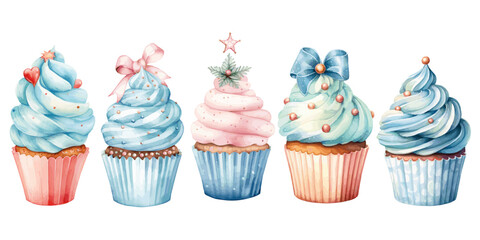cupcake with blue and pink frosting
