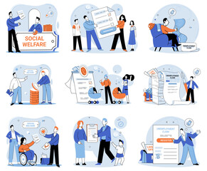 Social security. Vector illustration. Safeguarding well-being citizens is primary objective social security Precautionary measures contribute to overall effectiveness social security Careful