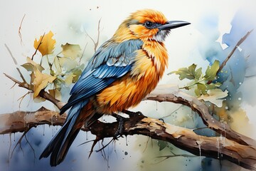 lilac breasted roller on branch