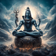 Maha Shivaratri concept. Lord Shiva - obrazy, fototapety, plakaty