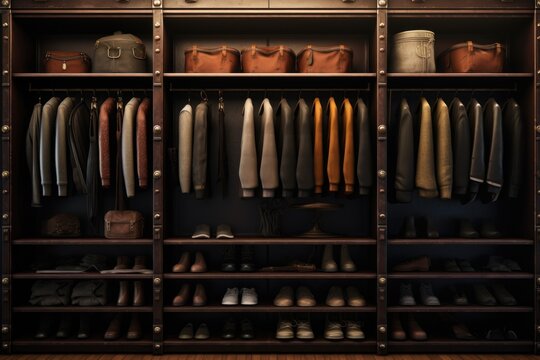 A closet filled with a wide variety of shoes. This image can be used to showcase a shoe collection or to illustrate the concept of fashion and style