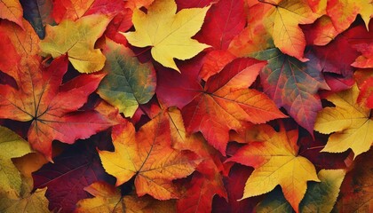 Naklejka na ściany i meble Vibrant Autumn Foliage Texture