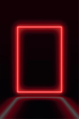 Neon background with red glowing frame