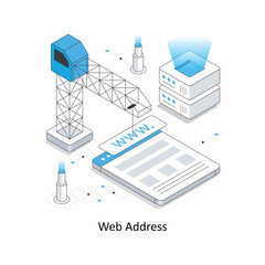 Web Address isometric stock illustration. EPS File - obrazy, fototapety, plakaty