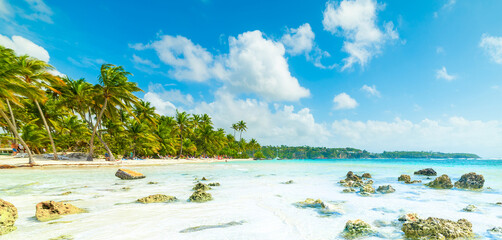 Clouds over La Caravelle beach in Guadeloupe