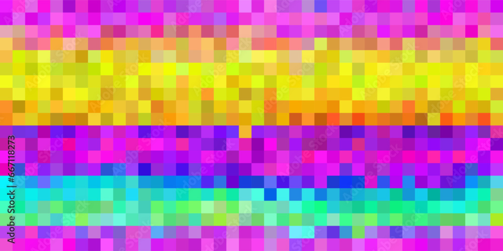 Aufkleber pixel rainbow abstract mosaic background. multicolor gradient with dithering. vector 16 bit illustra