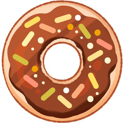 Chocolate donut  with sprinkle