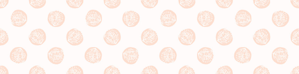Midcentury modern floral vector endless vector border. Organic summer gender neutral 70s matisse banner.