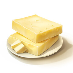butter isolated on white