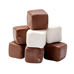 Chocolate covered Marshmallow, transparent background, isolated image, generative AI
