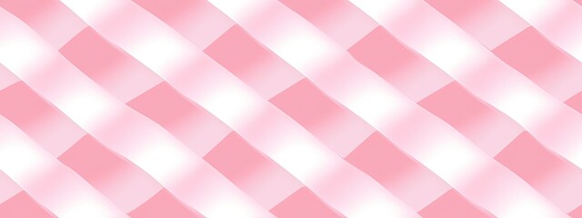 Seamless diagonal gingham checker pattern, pastel pink white. Contemporary light barbiecore linen textured diamond background. Baby girls trendy striped checks nursery textile