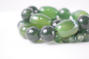 green jade on white background
