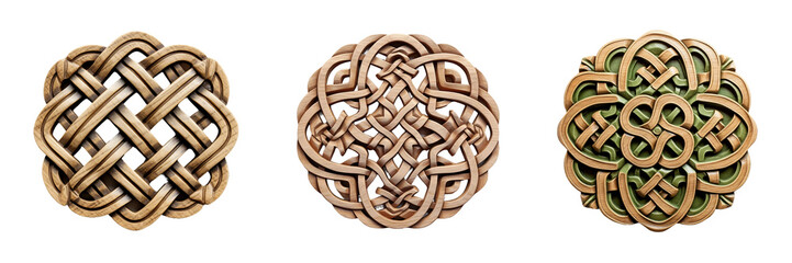 Celtic Knotwork Design, transparent background, isolated image, generative AI
