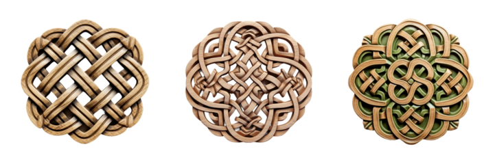 Celtic Knotwork Design, transparent background, isolated image, generative AI
