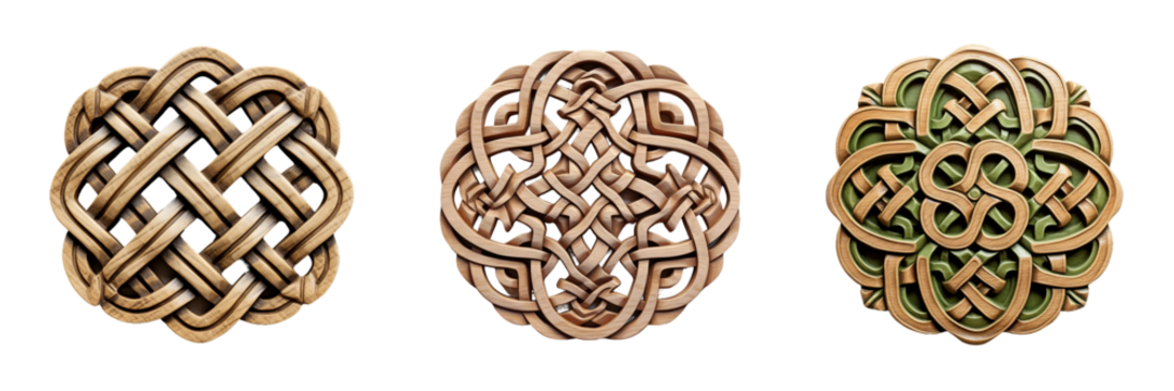 Celtic Knotwork Design, transparent background, isolated image, generative AI
