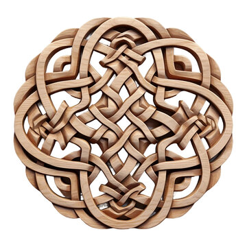 Celtic Knotwork Design, Transparent Background, Isolated Image, Generative AI
