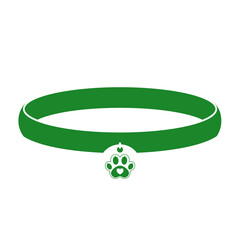 green cat and dog collar and paw animal icon