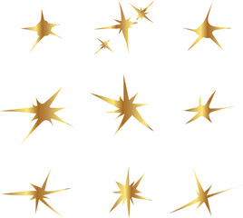 set of flat sparkling star collection vector
