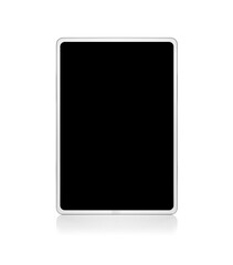 White tablet computer isolated on white background.