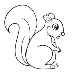Squirrel icon. Simple design outline style. You can change color you want. Vector illustration