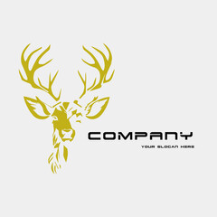 golden deer head deer vector illustration art silhouette