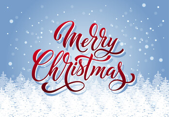 Merry Christmas and Happy New Year hand lettering calligraphy. Vector holiday illustration element.