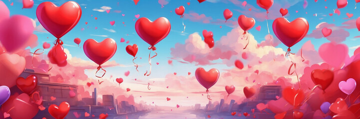 Valentine's day heart, beautiful wedding day flowers for banner.