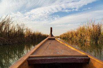 Boat in the marshes in Iraq