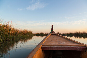 Boat in the marshes in Iraq