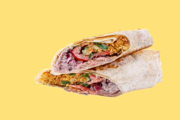 doner with meat on a yellow background 2