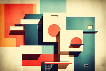 Colorful cubism style illustration design