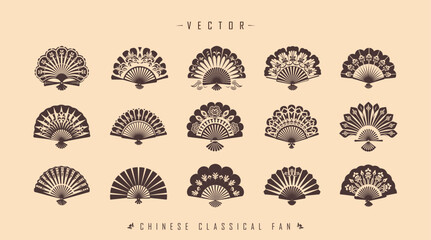 Traditional Chinese classical fan set