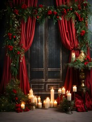 Christmas digital backdrop, new years winter decorations