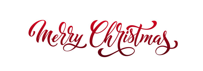 Merry Christmas and Happy New Year hand lettering calligraphy. Vector holiday illustration element.