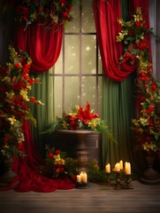 Fototapeta na wymiar Christmas digital backdrop, new years winter decorations