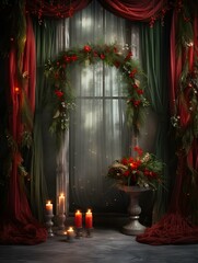Christmas digital backdrop, new years winter decorations