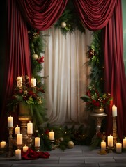 Christmas digital backdrop, new years winter decorations