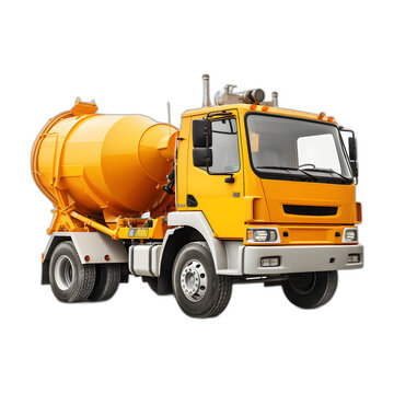 Concrete mixer isolated on transparent or white background