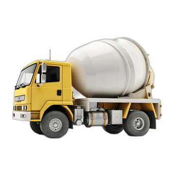 Concrete mixer isolated on transparent or white background