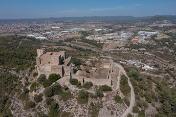 Fototapeta na wymiar Aerial view of the castle Claramunt