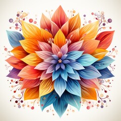 Mandala floral design, abstract background with flowers