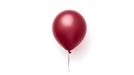 Burgundy Balloon on a white Background. Template with Copy Space 