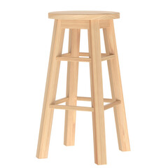 3D rendering illustration of a round wooden stool