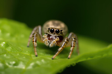 Fototapeta premium Spider on a leaf - Generative AI